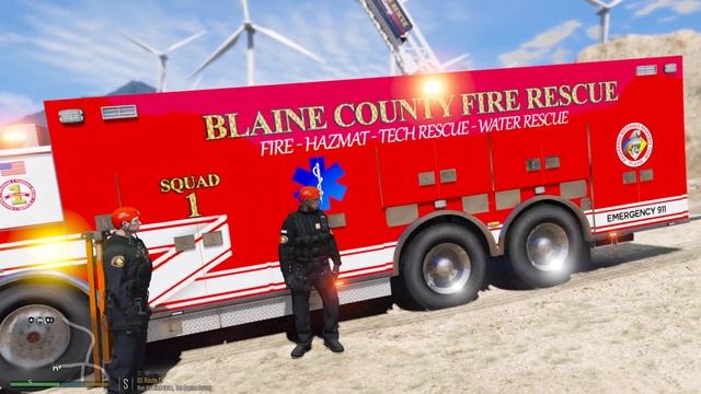 GTA 5 Firefighter Mod Tripod High Angle Hoist Rescue Injured Worker Hanging From A Wind Turbine смотреть онлайн