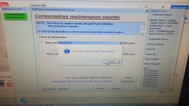 Reset Epson Stylus Photo TX730WD Gratis  link de descarga MEGA 2017 - 2021