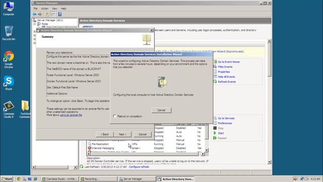 How to install Active directory in Windows server 2008 and create users (Part 1) смотреть онлайн