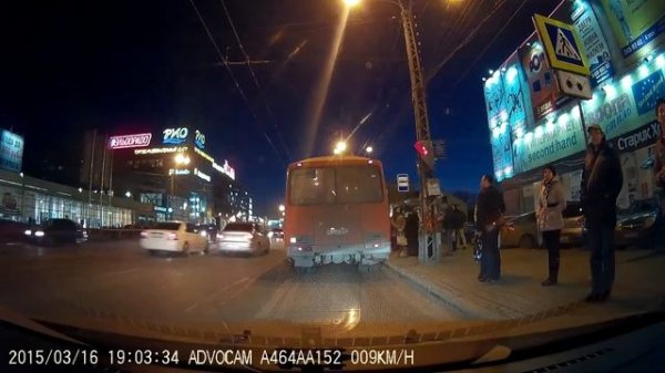 Пример записи видеорегистратора AdvoCam-FD Black-GPS (ночь) | SERVICEMAN