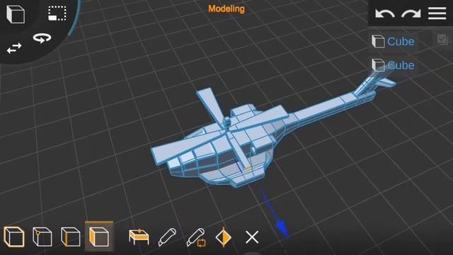 How to make 3D model of helicopter in Android using prisma 3D. смотреть онлайн