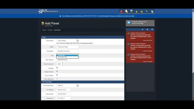 VAX Access Control Software - Adding A Panel смотреть онлайн