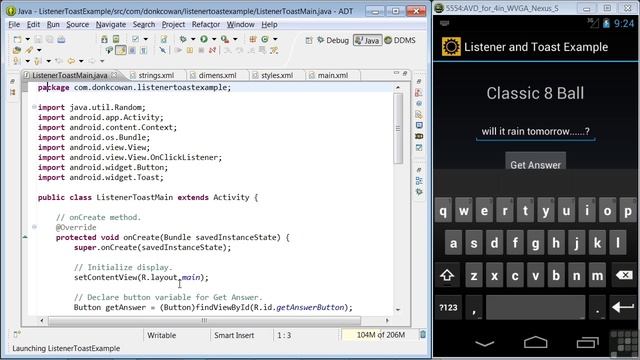 Android App Programming | Listeners And Toasts смотреть онлайн