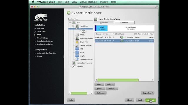 Install OpenSuse 13.1 KDE on VMware Fusion 6 смотреть онлайн
