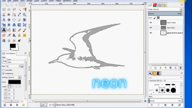 Put neon text onto a photo or image смотреть онлайн