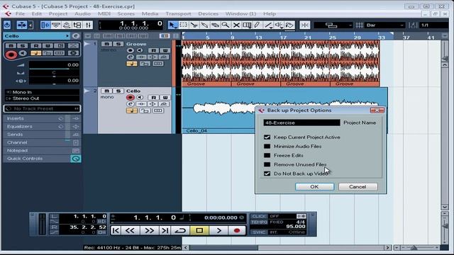 49 Cubase 5 video tutorial ( BackUp Project ) смотреть онлайн