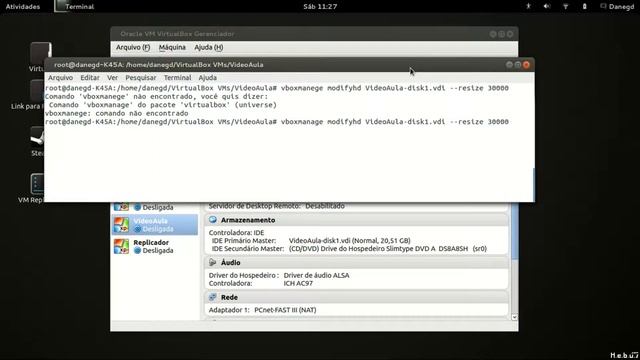 Alterar tamanho do HD de uma máquina virtual (VirtualBox) no Linux смотреть онлайн