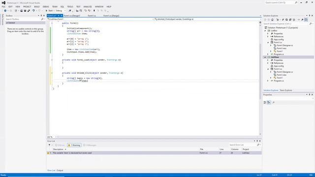 Penggunaan ListView - Visual Studio with C# смотреть онлайн