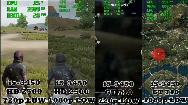 Will it run PUBG Lite? GT 710 vs INTEL HD2500 1080p and 720p Review. [HINDI] смотреть онлайн