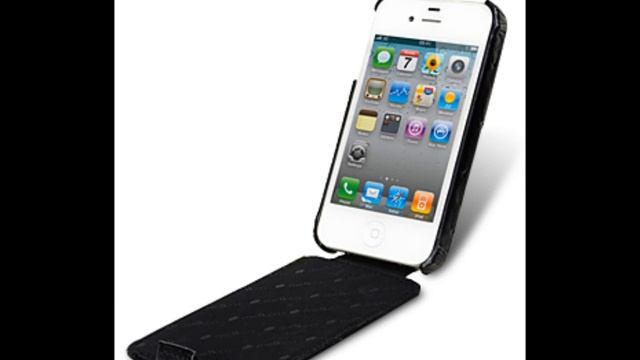 Melkco Leather Case For Apple IPhone4S-Jacka Type(Ostrich Print Pattern-BitumenBlack).wmv