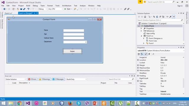 C# Tutorial Part 3 - Make a 'Contact Form' using C# Windows Forms смотреть онлайн