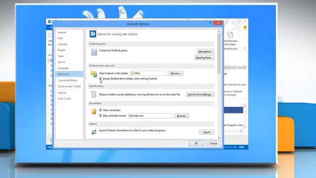 How to automatically empty 'Deleted Items' on exit in Outlook 2013 on a Windows® 8 PC смотреть онлайн