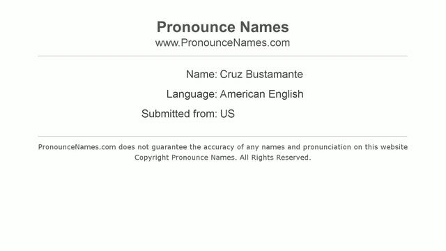 How to pronounce Cruz Bustamante (American English/US) - PronounceNames.com смотреть онлайн