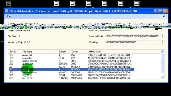 PUP file viewer ( PS3UPDAT.PUP )