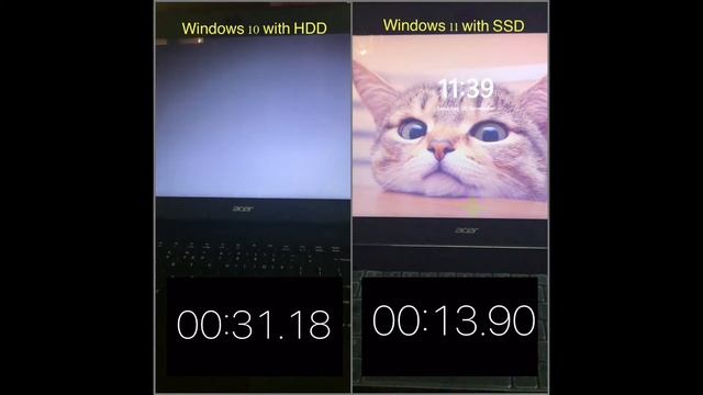 Windows 10 (HDD) vs Windows 11 (SSD) Boot Time смотреть онлайн