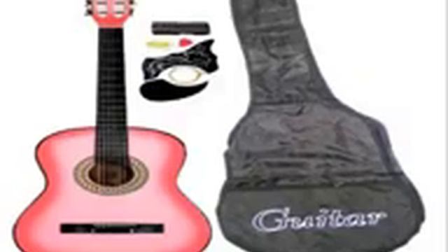 38" PINK Acoustic Guitar Starter Package Guitar Gig Bag S смотреть онлайн