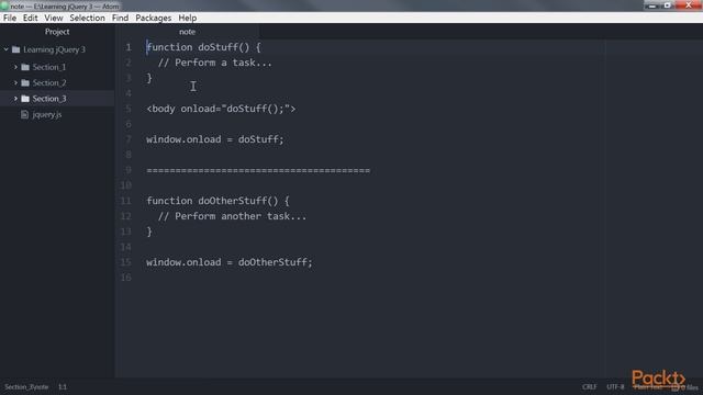 Getting Started with jQuery 3 : Performing Tasks on Page Load | packtpub.com смотреть онлайн