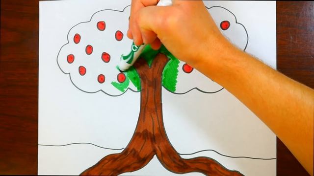 Drawing An Apple Tree | Coloring Page For Kids смотреть онлайн