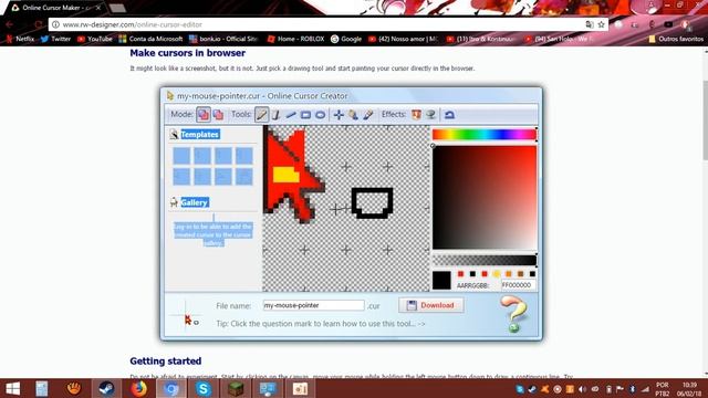 -=COMO MUDAR A COR DO SEU CURSOR DO MOUSE!!=- смотреть онлайн
