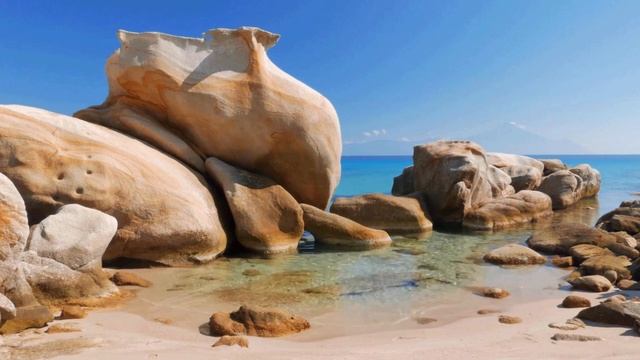 Live Wallpaper Calm Water Rock Beach смотреть онлайн