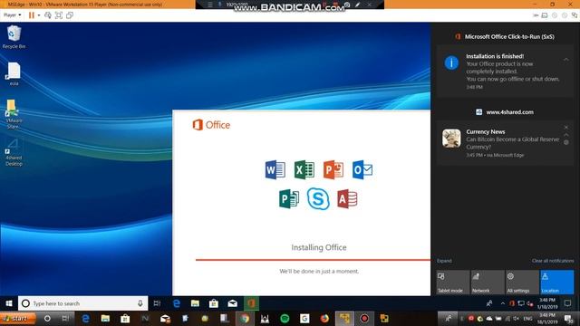Install the MS Office 365 for Windows 10 Enterprise in VMware 15 Player смотреть онлайн