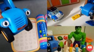 Синий трактор и друзья. Синий трактор учит буквы, цвета и формы.  Полли Робокар и Халк.