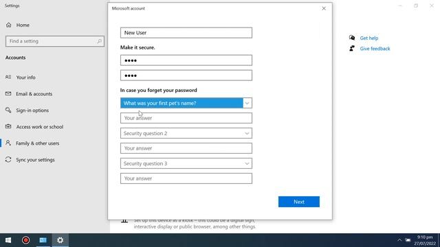 Create New User Account using Windows 10 смотреть онлайн