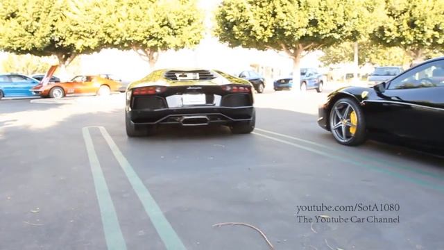 Black Lamborghini Aventador Start Up & PEEL OUT -- LOUD and WILD! смотреть онлайн