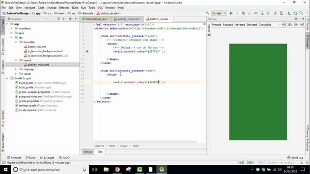 Button Flat Design Android Studio смотреть онлайн