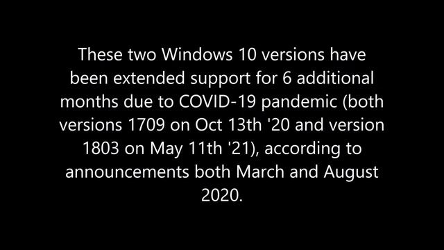 Windows 10 versions 1709 and 1803 support will last 3 years! смотреть онлайн