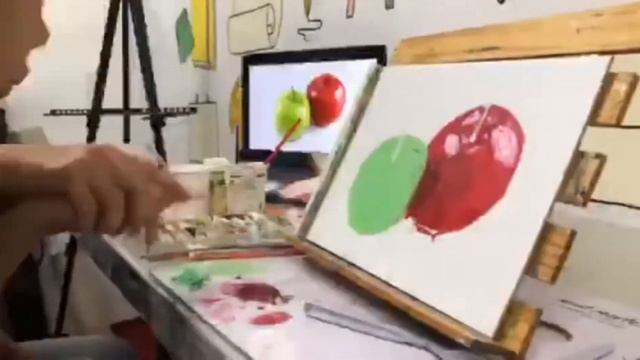 Oil Painting "Green & Red Apples" by Andrei смотреть онлайн