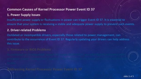 Understanding Kernel Processor Power Event ID 37