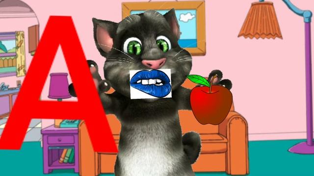 Talking Tom eating Apple, A for Apple смотреть онлайн