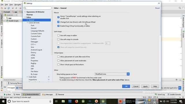 Change the font size in android studio смотреть онлайн