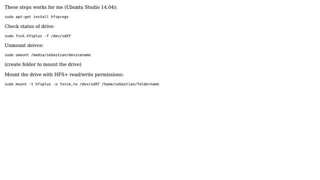 Ubuntu: How to read and write HFS+ journaled external HDD in Ubuntu without access to OS X? смотреть онлайн