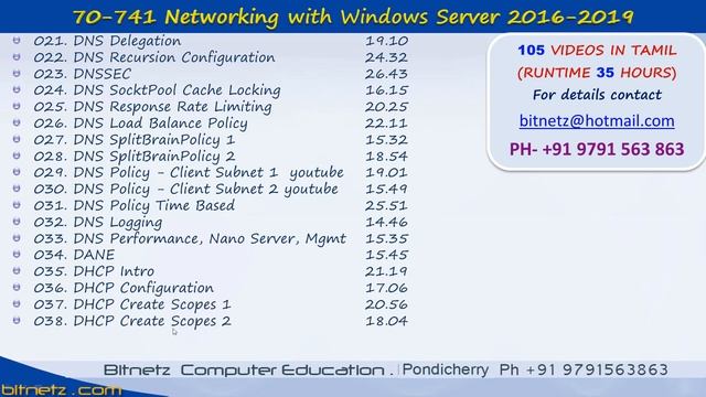 Server 2016 2019 MCSA 70 741 105 VIDEOS IN TAMIL смотреть онлайн