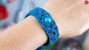 Macrame tutorial ｜ DIY How to make a macrame bracelet with stone