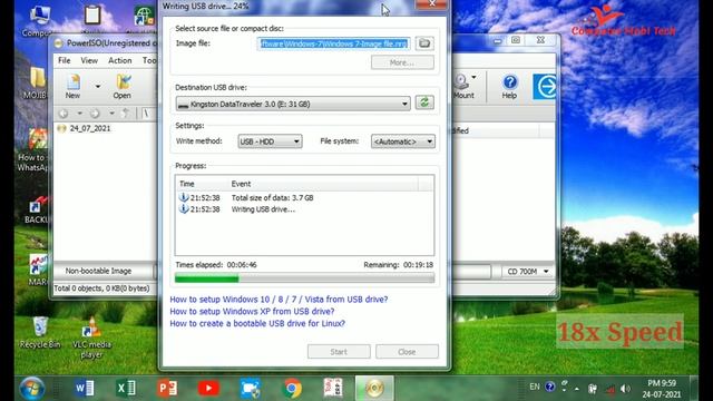 Bootable Pen drive through power iso/How to install windows 10 from usb/pendrive se window 7 kaise смотреть онлайн