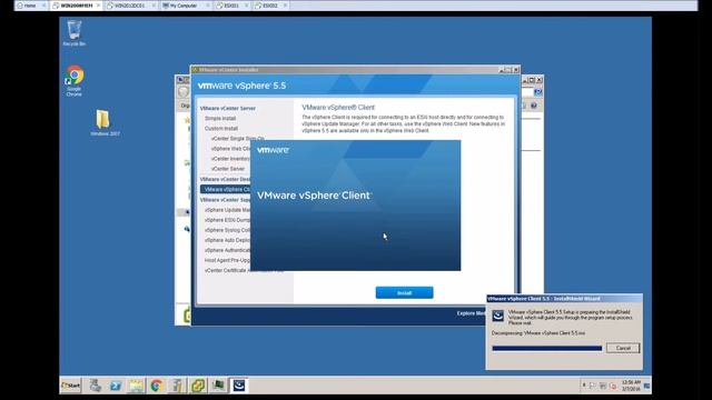 Installation of VMware vSphere Client смотреть онлайн
