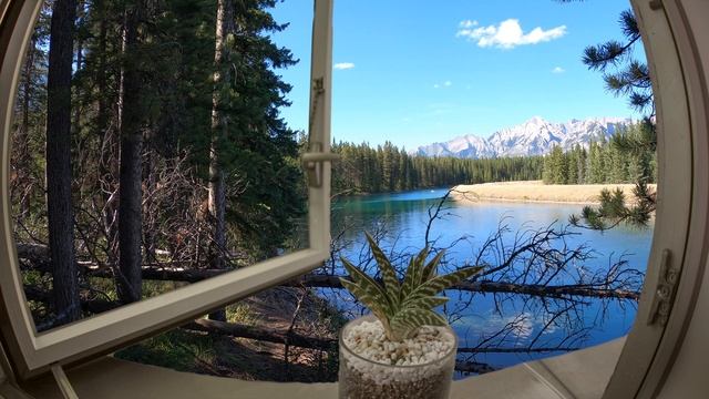 Window Open To Mountains View - Calming Nature - 4K Video смотреть онлайн