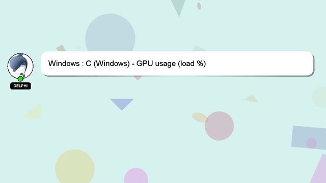 Windows : C (Windows) - GPU usage (load %) смотреть онлайн