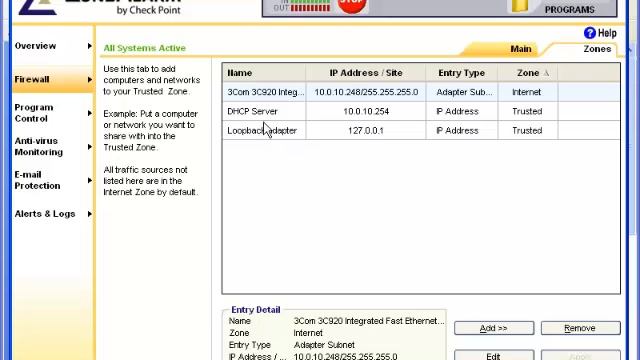 ZoneAlarm firewall install. смотреть онлайн