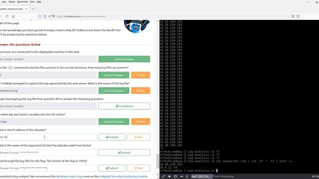 Advent of Cyber 2022 - [Day 2] Log Analysis Santa's Naughty & Nice Log | TryHackMe смотреть онлайн