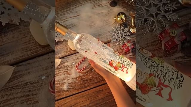 Новогодний декоративный фонарь - бутылка смотреть онлайн