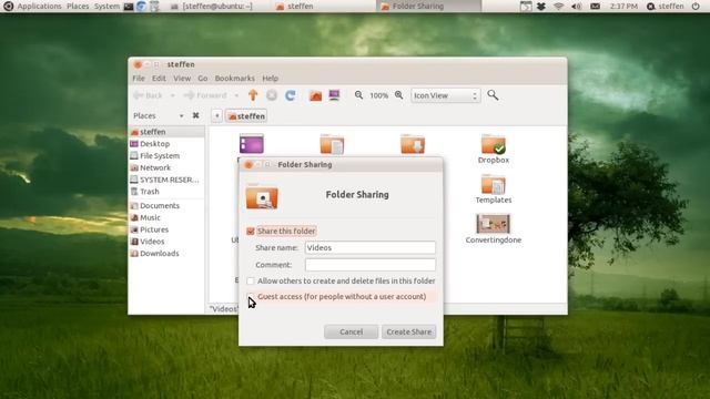 Share Files via Network - Ubuntu Linux смотреть онлайн