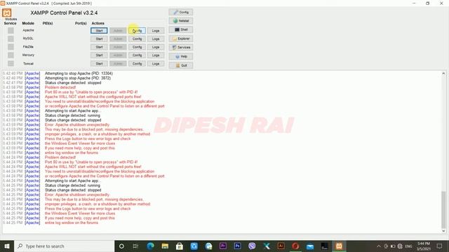 How to fix Xampp Apache shutdown unexpectedly | Xampp Apache not starting in Windows 10 | 2021 Tric смотреть онлайн