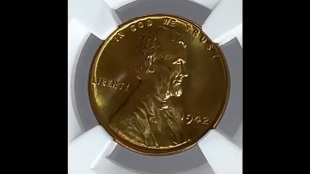 1942 Lincoln Cent MS67+ Red - Obverse смотреть онлайн