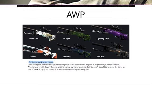 Free Skins For CS:GO смотреть онлайн