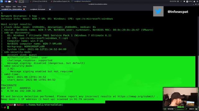 EternalBlue Vulnerability tutorial MS70-010 in Metasploit - Video 2021 with InfoSec Pat смотреть онлайн