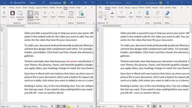 03 Tips and Tricks View documents side by side and Sync scrolling смотреть онлайн